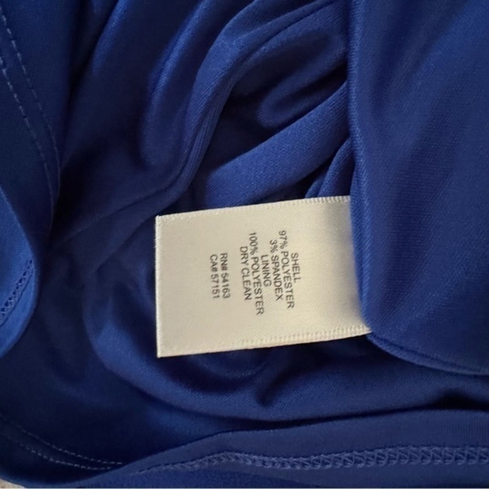 Eliza J Cole Blue Stretch Slimming Crepe Ruffle
Tiered Hem Sheath Dress - Size 6 - Picture 4 of 7